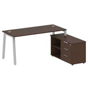 Рабочая станция на А-образном м/к с опорной тумбой правая