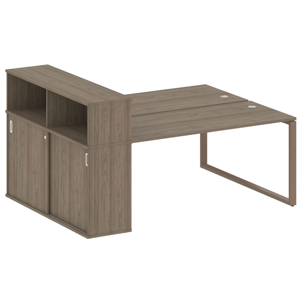 Рабочая станция на О-образном м/к с опорным шкафом-купе