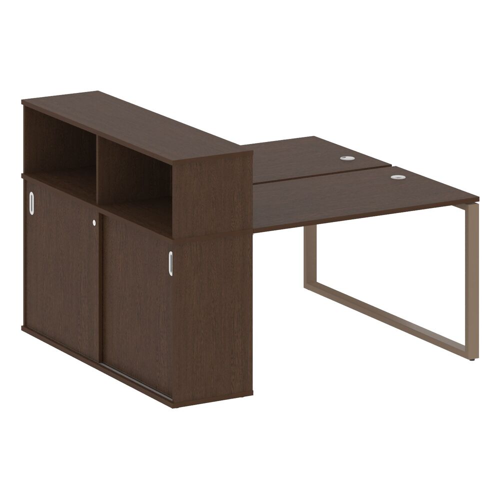 Рабочая станция на О-образном м/к с опорным шкафом-купе