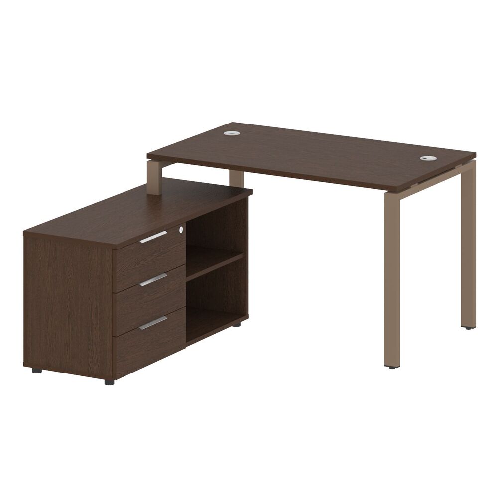 Рабочая станция с опорной тумбой левая