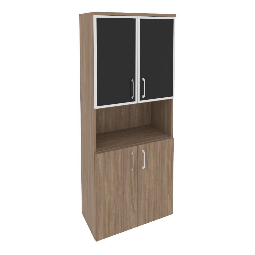 Шкаф высокий широкий (стекло черное)