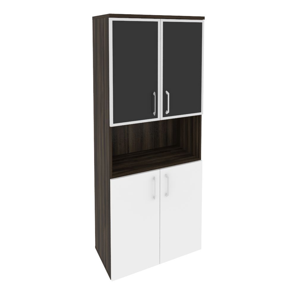 Шкаф высокий широкий (стекло черное)