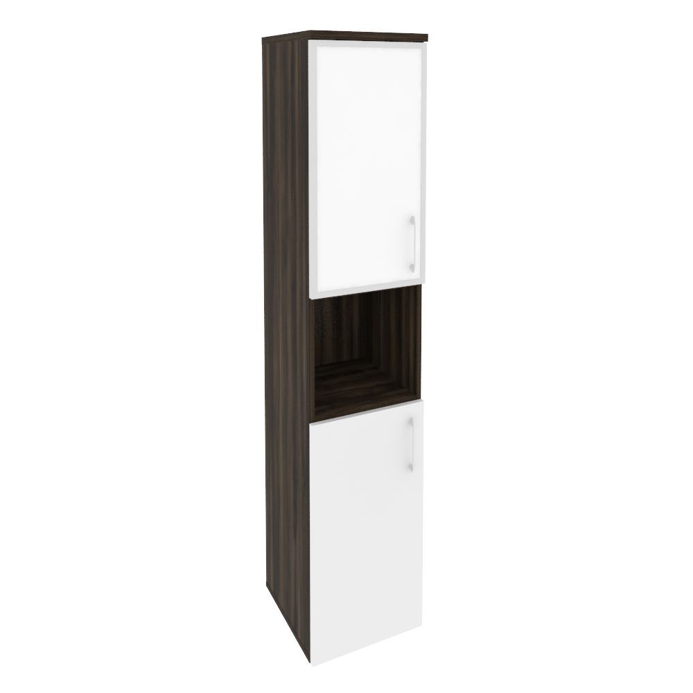 Шкаф высокий узкий левый (стекло белое)