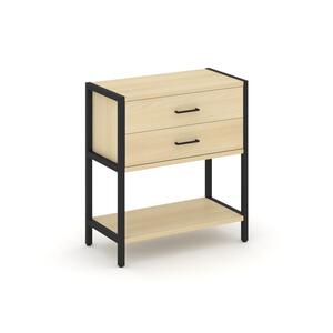 Односекционный стеллаж двухярусный с ящиками