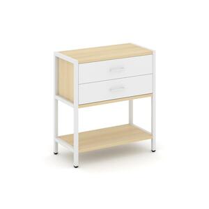 Односекционный стеллаж двухярусный с ящиками