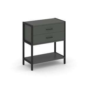 Односекционный стеллаж двухярусный с ящиками