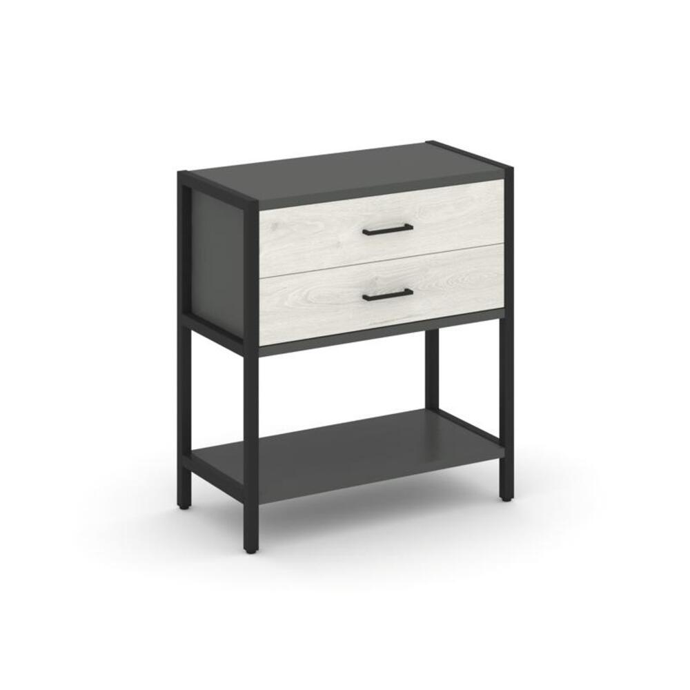 Односекционный стеллаж двухярусный с ящиками