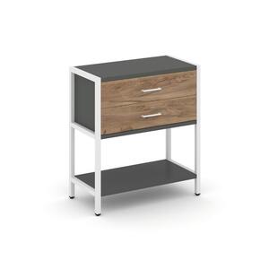 Односекционный стеллаж двухярусный с ящиками