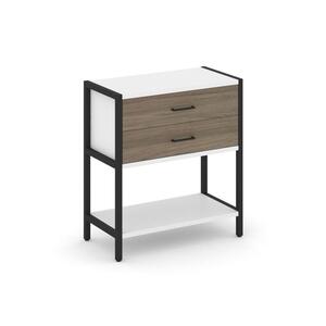 Односекционный стеллаж двухярусный с ящиками