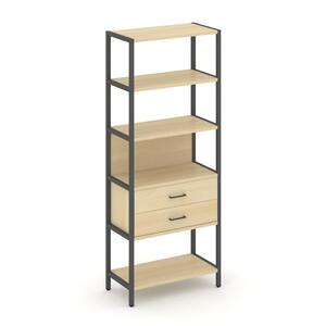 Односекционный стеллаж пятиярусный с ящиками
