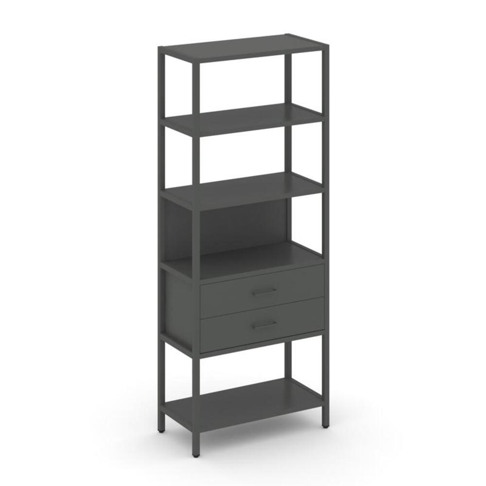 Односекционный стеллаж пятиярусный с ящиками