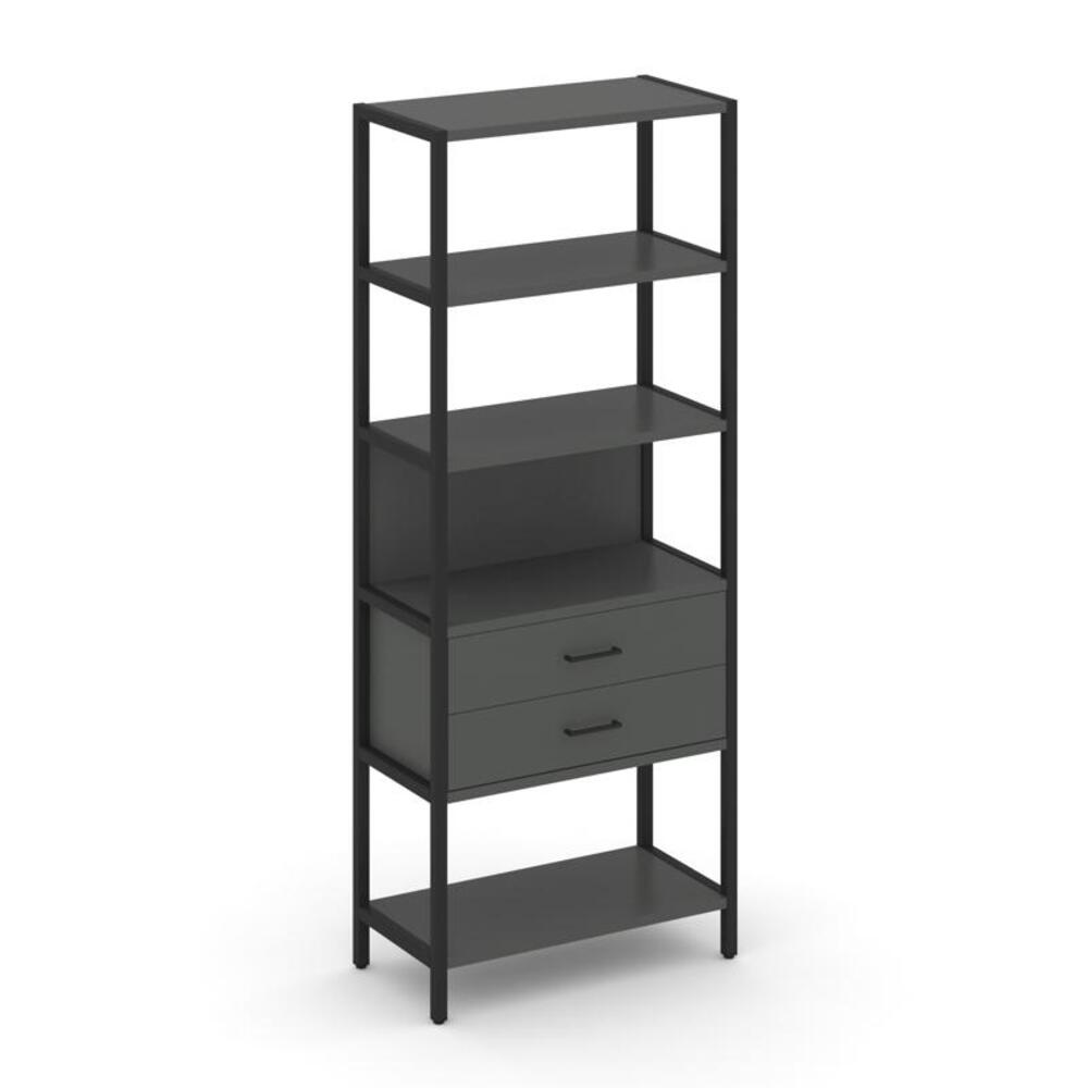 Односекционный стеллаж пятиярусный с ящиками