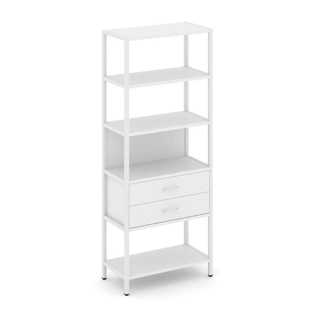 Односекционный стеллаж пятиярусный с ящиками