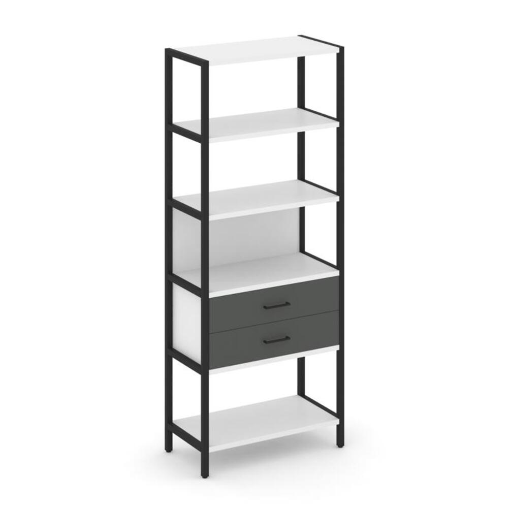 Односекционный стеллаж пятиярусный с ящиками