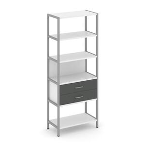 Односекционный стеллаж пятиярусный с ящиками