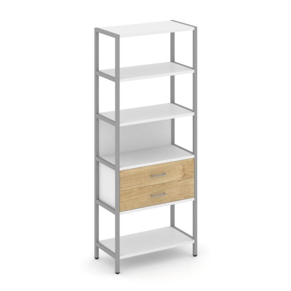 Односекционный стеллаж пятиярусный с ящиками