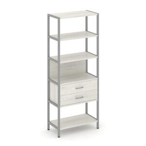 Односекционный стеллаж пятиярусный с ящиками