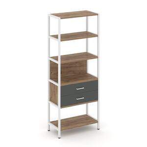 Односекционный стеллаж пятиярусный с ящиками