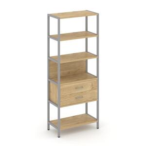 Односекционный стеллаж пятиярусный с ящиками