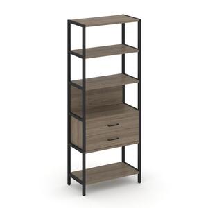 Односекционный стеллаж пятиярусный с ящиками