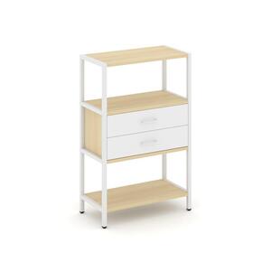 Односекционный стеллаж трехярусный с ящиками