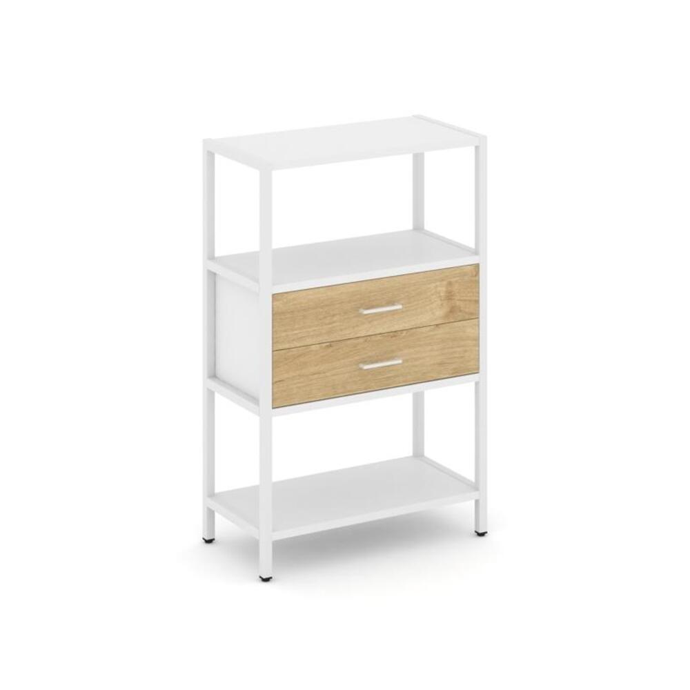 Односекционный стеллаж трехярусный с ящиками