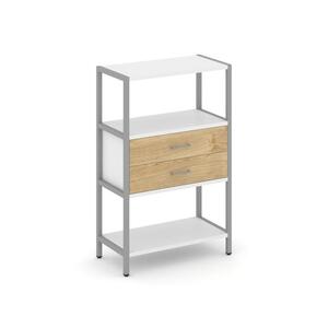 Односекционный стеллаж трехярусный с ящиками