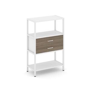 Односекционный стеллаж трехярусный с ящиками