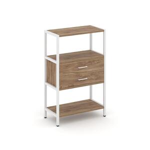 Односекционный стеллаж трехярусный с ящиками