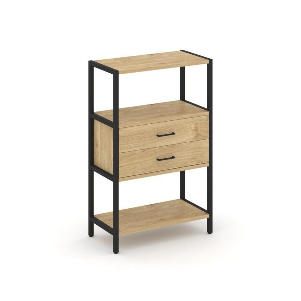 Односекционный стеллаж трехярусный с ящиками