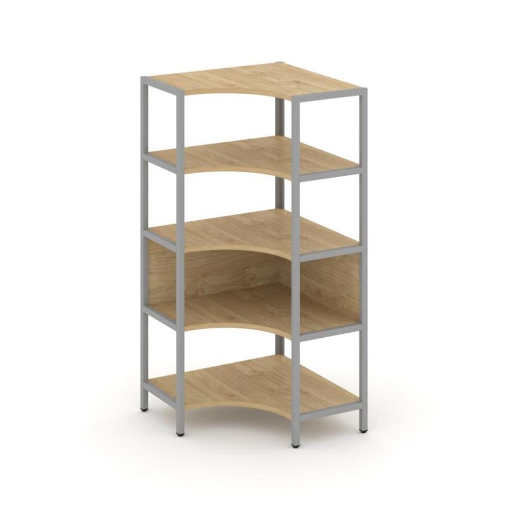 Односекционный угловой стеллаж четырехярусный