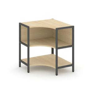 Односекционный угловой стеллаж двухярусный