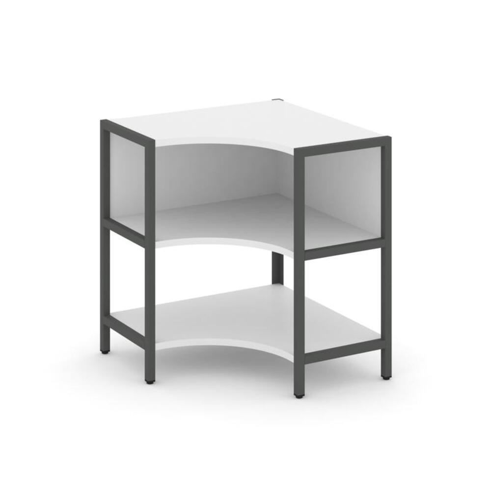 Односекционный угловой стеллаж двухярусный