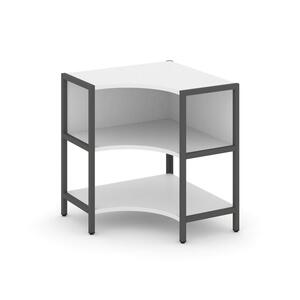 Односекционный угловой стеллаж двухярусный