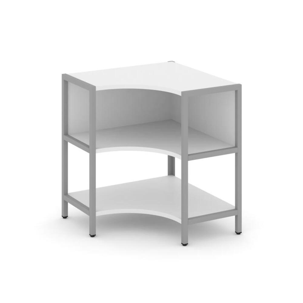 Односекционный угловой стеллаж двухярусный