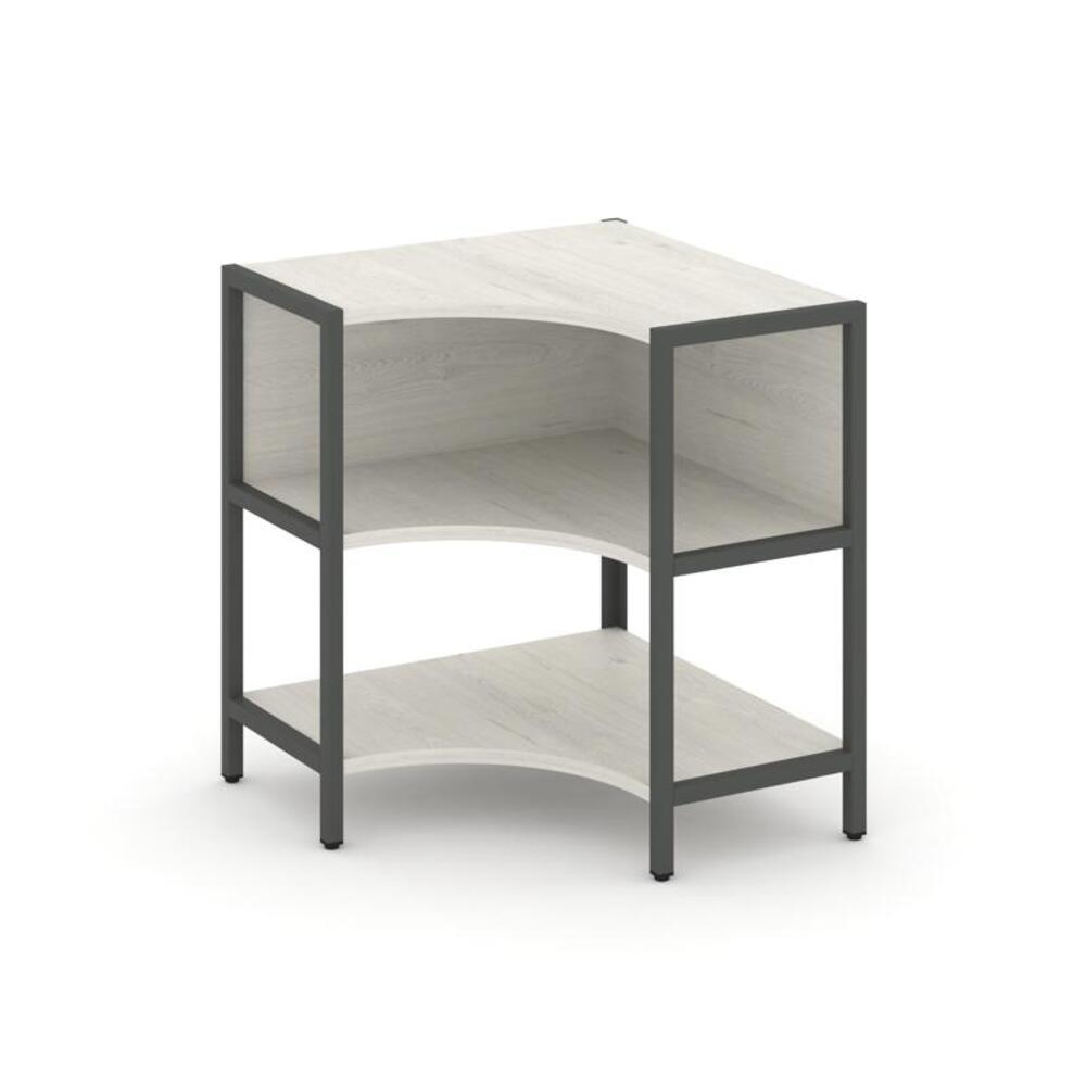 Односекционный угловой стеллаж двухярусный