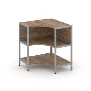 Односекционный угловой стеллаж двухярусный