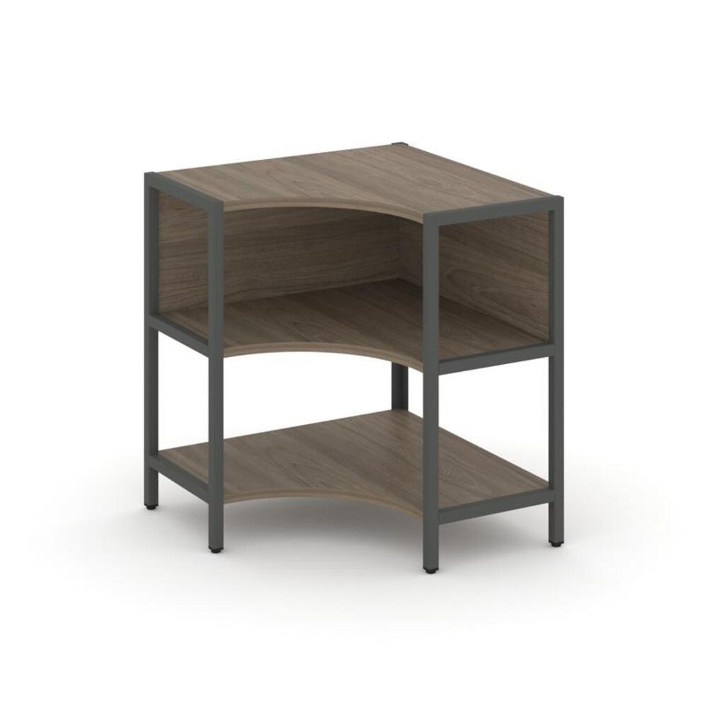 Односекционный угловой стеллаж двухярусный