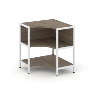 Односекционный угловой стеллаж двухярусный