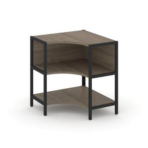 Односекционный угловой стеллаж двухярусный