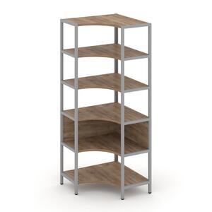 Односекционный угловой стеллаж пятиярусный
