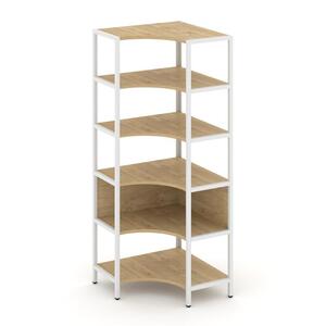 Односекционный угловой стеллаж пятиярусный
