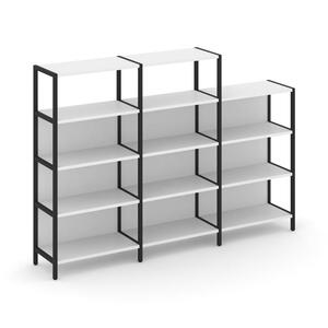 Трехсекционный стеллаж четырех/трехярусный