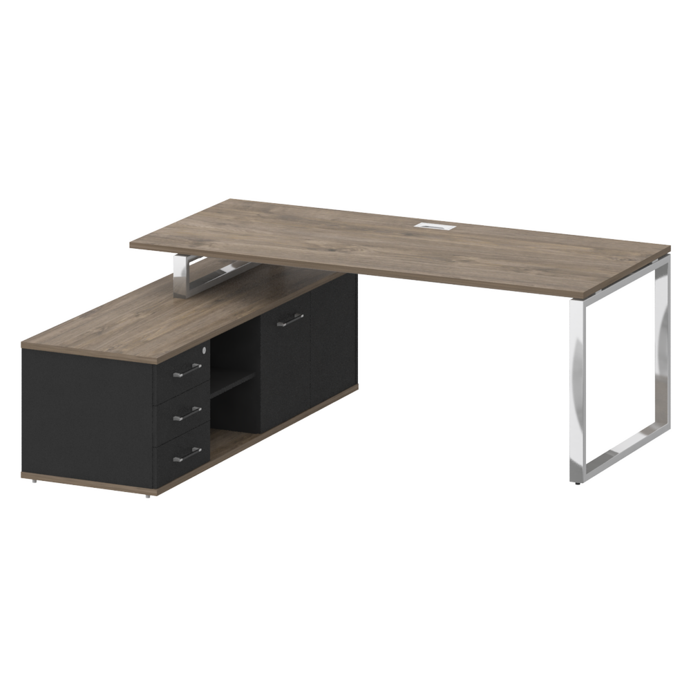 Стол руководителя с опорной греденцией, левый