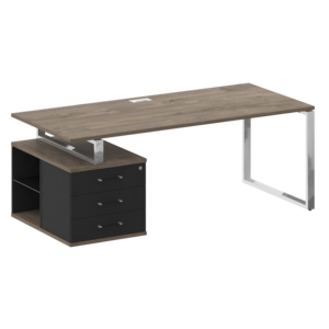 Стол руководителя с опорной тумбой, левый