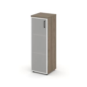 Шкаф средний узкий левый (1 средний фасад стекло сатин в раме)