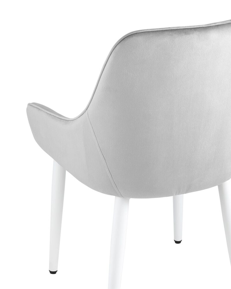 Стул Диана велюр серебристый ножки белые 4 шт