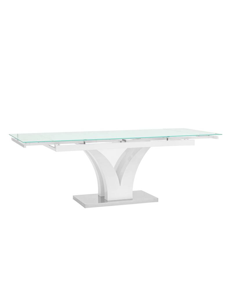 Стол обеденный Верона раскладной 160-220*90 глянцевый белый