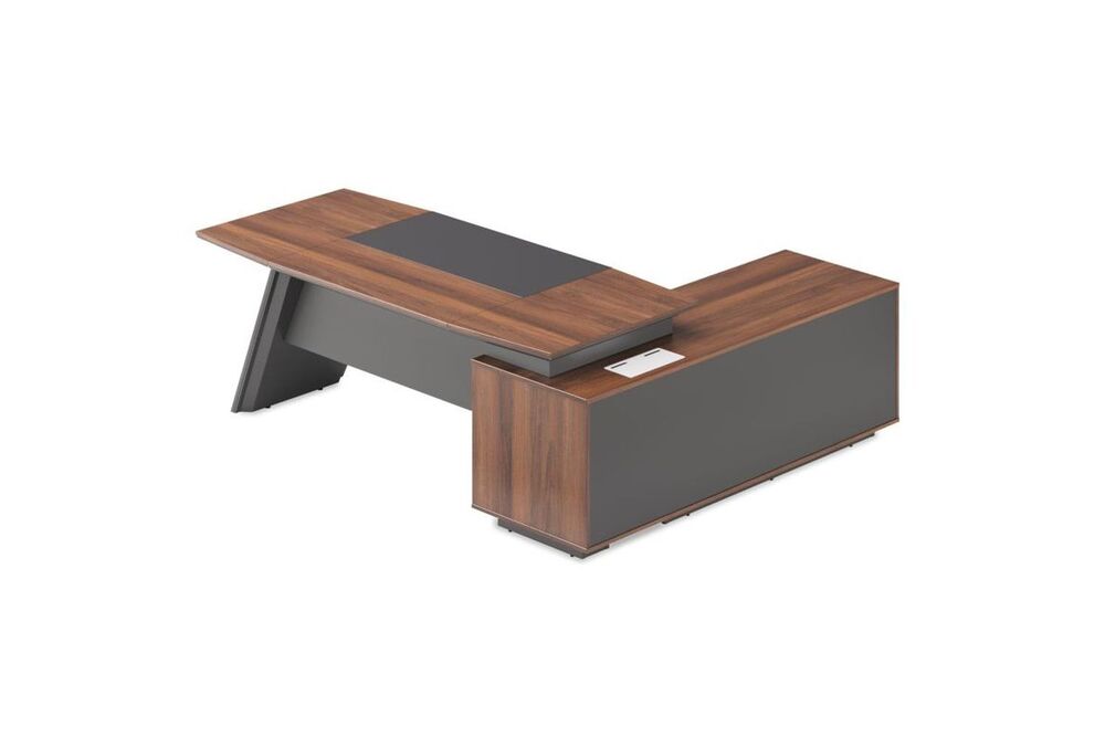 Стол руководителя на опорной сервисной тумбе (левый)