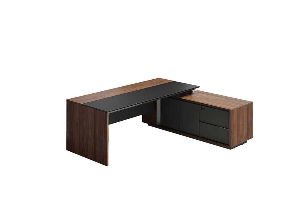 Стол руководителя на опорной сервисной тумбе (правый)